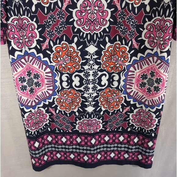 Eliza J Colorful Moroccan Medallion Colorful Sheath Career Dress Women's Size 10 - Picture 12 of 16